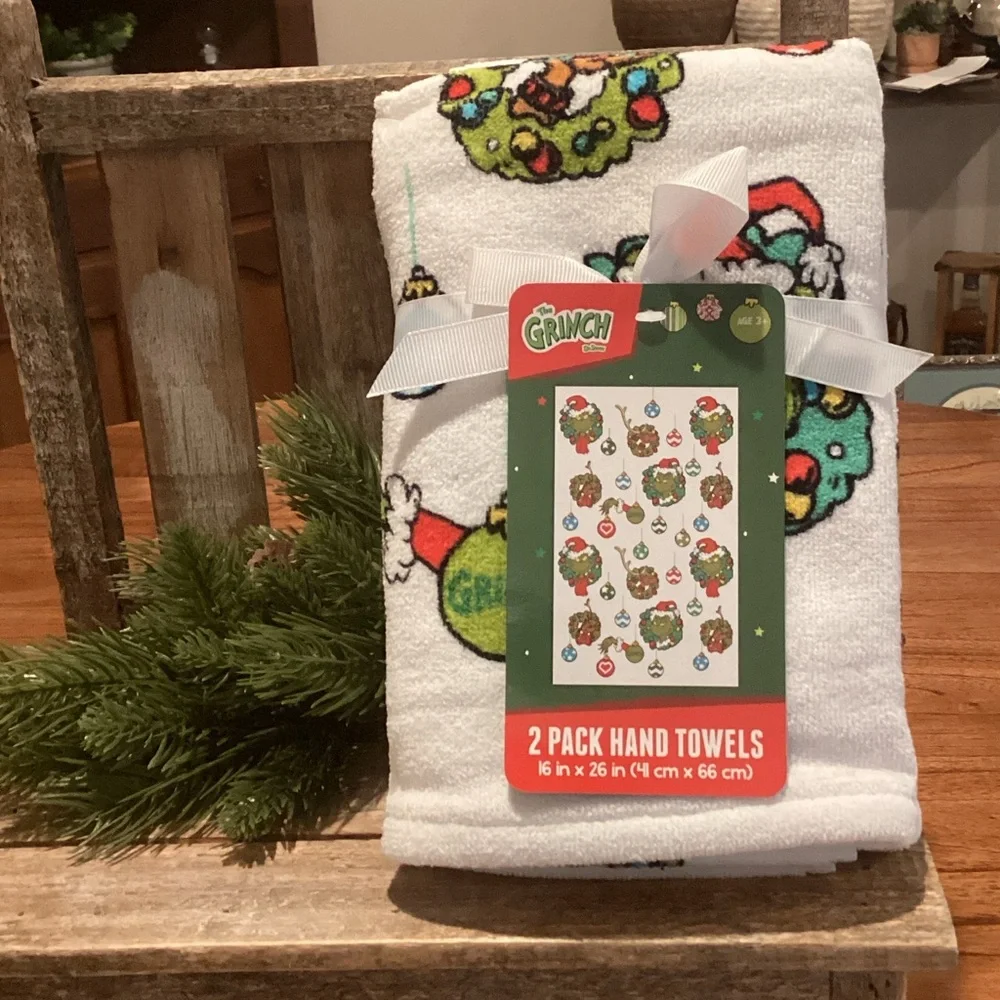 Grinch Christmas Hand Towels